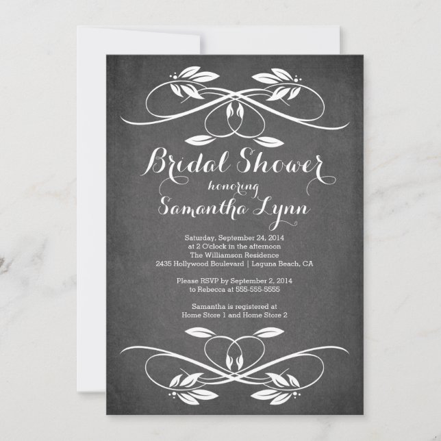 Invitation Fête de l'mariée florissante en feuilles de carton (Devant)