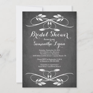 Invitation Fête de l'mariée florissante en feuilles de carton
