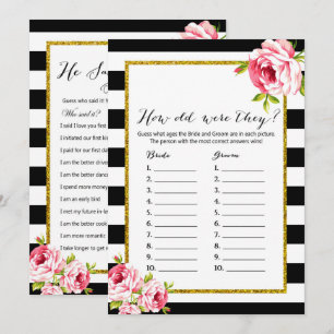 Invitation Fête de l'mariée Games x2 - Qui a dit  Quel âge?