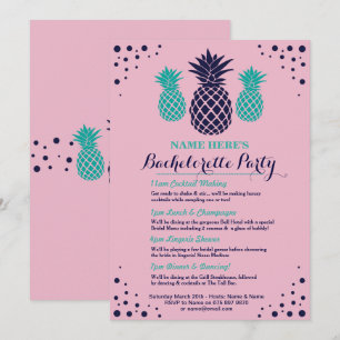 Invitation Fête de l'mariée Itinéraire Pineapple Aloha Invita