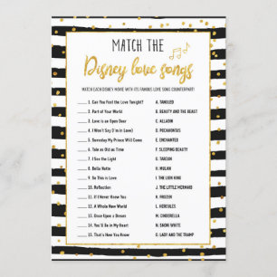 Invitation Fête de l'mariée Love Songs  Gold Confetti