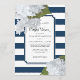 Invitation Fête de l'mariée moderne de la marine nautique Whi
