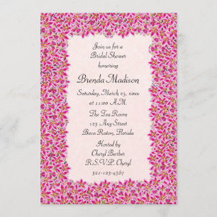 Invitation Fête de l'mariée Pink Stargazer Lily Garden Invita