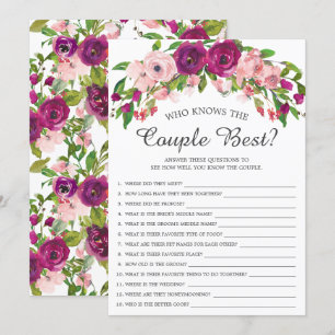 Invitation Fête de l'mariée qui connait le meilleur match des