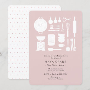 Invitation Fête de l'mariée rose cuisine moderne