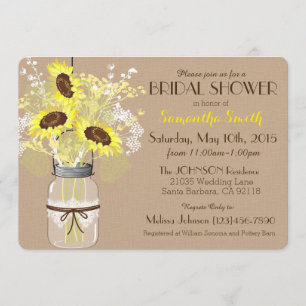 Invitation Fête de l'mariée russe de Sunflower Burlap de Maso
