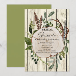 Invitation Fête de l'mariée rustique Boho