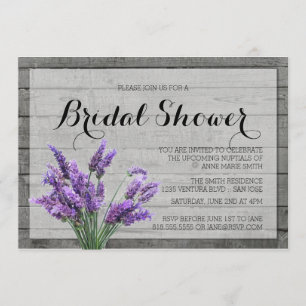 INVITATION FÊTE DE L'MARIÉE RUSTIQUE DU LAVENDER
