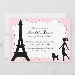 Invitation Fête de l'mariée Tour Eiffel & Poodle r