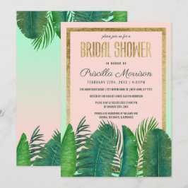 Invitation Fête de l'mariée Tropical Palm Tree Banana Leaf Go