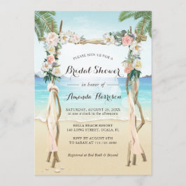Invitation Fête de l'mariée tropicale florale de Beach Arbor 