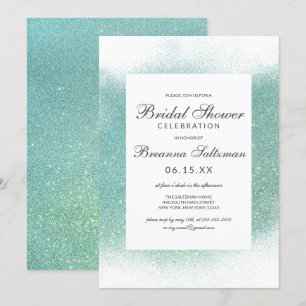 Invitation Fête de l'mariée Turquoise de la bordure de la pou