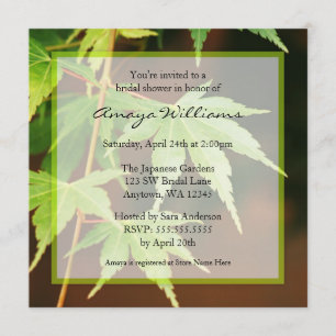 Invitation Fête de l'mariée verte des Feuilles d'érable japon