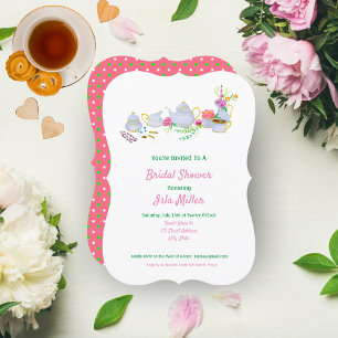 Invitation Fête de Mariage à l'Aquarelle et au Thé