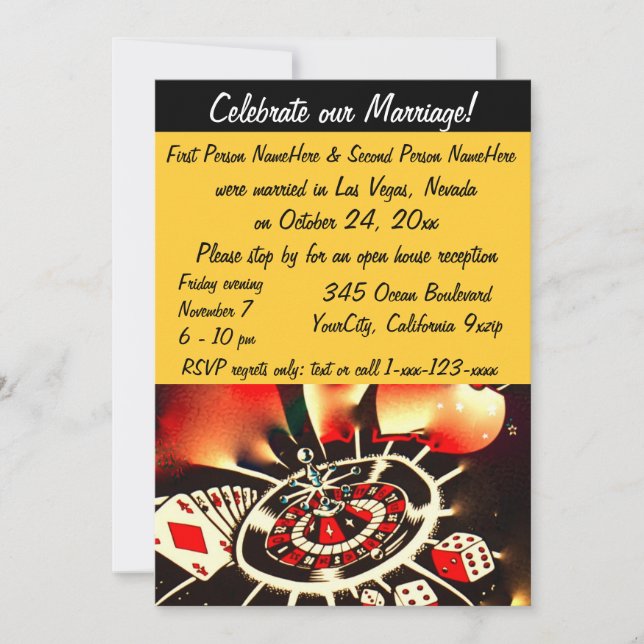 Invitation Fête de mariage à Las Vegas (Devant)