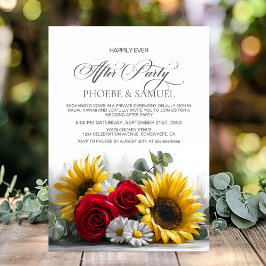 Invitation Fête de mariage après la cérémonie : Tournesols ru