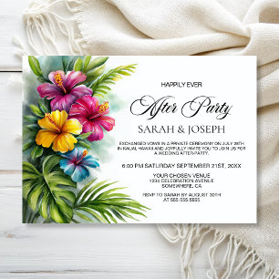 Invitation Fête de mariage après mariage tropical Hibiscus