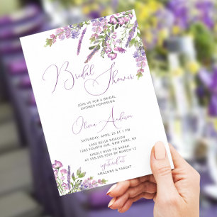 Invitation Fête de mariage aquarelle lavande violet