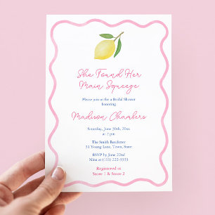 Invitation Fête de mariage aux citrons Main Squeeze avec une 