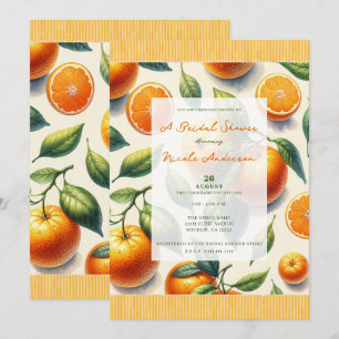 Invitation Fête de mariage aux feuilles d'orange au citron aq