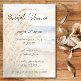 Invitation Fête de mariage aux flocons de mer aquarelle 