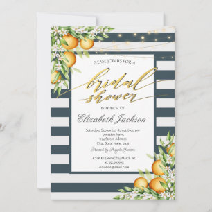 Invitation Fête de mariage aux motifs de citron et de rayures