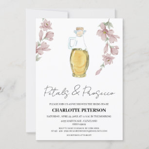 Invitation Fête de mariage aux pétales et au Prosecco de styl