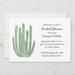 Invitation Fête de mariage avec cactus tuyau d'orgue aquarell