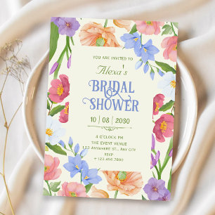 Invitation Fête de mariage avec des fleurs sauvages
