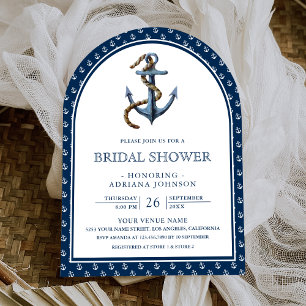 Invitation Fête de mariage avec une ancre et une arche de cou