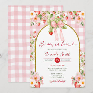 Invitation Fête de mariage Berry à l'amour à la fraise avec u