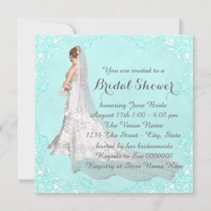 Invitation Fête de Mariage Bleu sarcelle