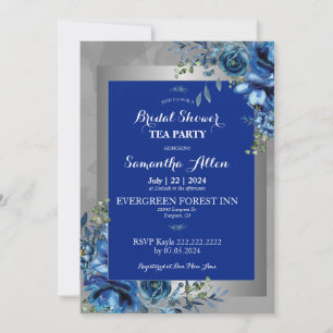 Invitation Fête de mariage Blue Petals of Love