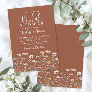 Invitation Fête de mariage bohème aux fleurs sauvages