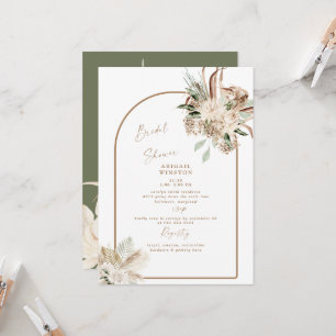 Invitation Fête de mariage bohème avec herbe de la pampa