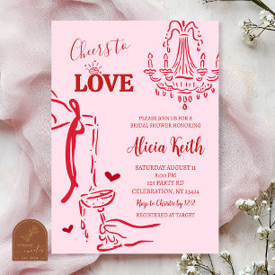 Invitation Fête de mariage capricieuse dessinée à la main à C