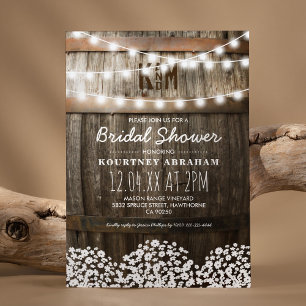 Invitation Fête de mariage champêtre avec Gypsophile
