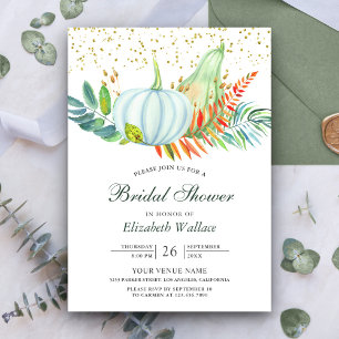 Invitation Fête de mariage champêtre Citrouille blanche Autom