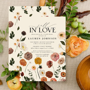 Invitation Fête de mariage champêtre en terre cuite automnale