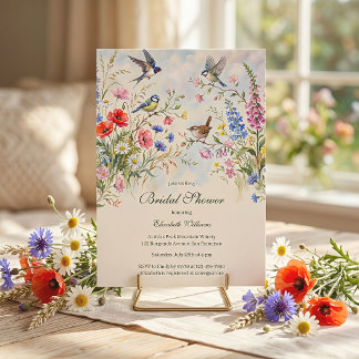 Invitation Fête de mariage champêtre et fantaisiste avec oise