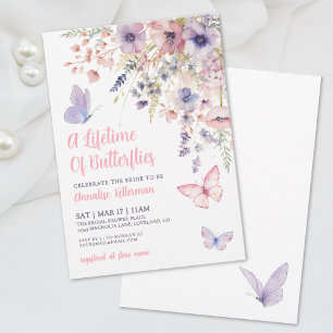 Invitation Fête de mariage champêtre papillon