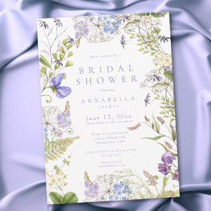 Invitation Fête de mariage champêtre Purple Romantic et Sauge