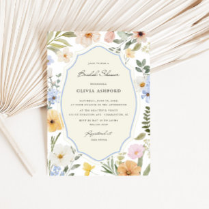Invitation Fête de mariage champêtre rétro pastel capricieux