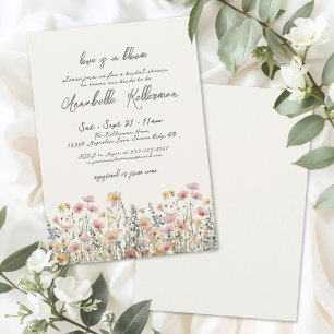 Invitation Fête de Mariage Champêtres Fleurs Colorées Botaniq