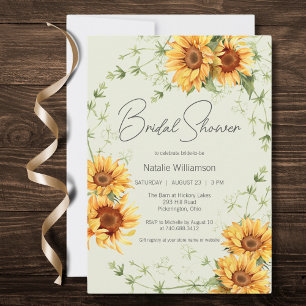 Invitation Fête de mariage Champêtres Tournesols et Vignes