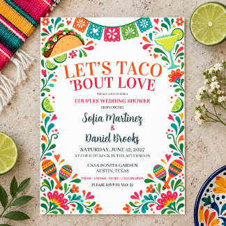 Invitation Fête de mariage couple Taco 'Bout Love