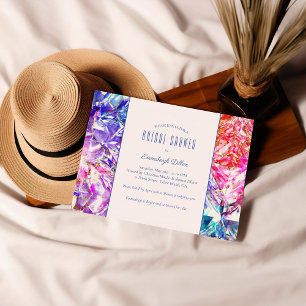Invitation Fête de mariage cristal de couleur arc-en-ciel Gem