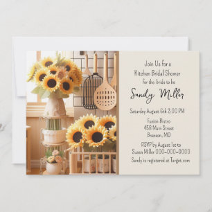Invitation Fête de mariage Cuisine Tournesol
