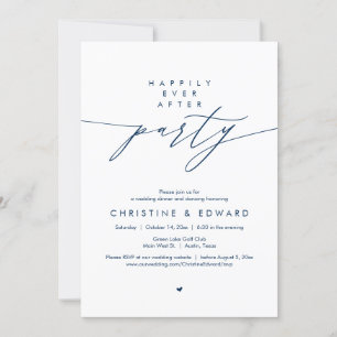 Invitation Fête de Mariage d'aujourd'hui, Soirée pour un Bonh