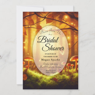 Invitation Fête de mariage de conte de fées en forêt ambrée m